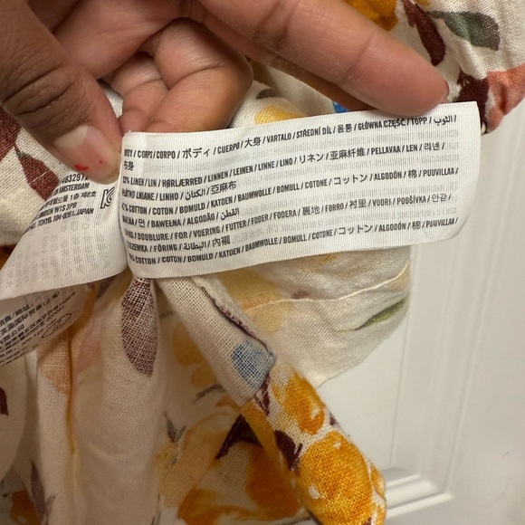 Abercrombie & Fitch Floral Baby Doll Top Size S Cottage Puff Sleeves Linen Blend - Picture 6 of 7